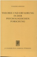 Cover of Theorie Und Erfahrung in Der Psychologischen Forschung