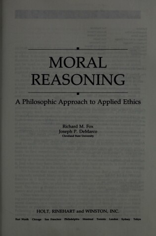 Cover of Fox Moral Reasoning Kip