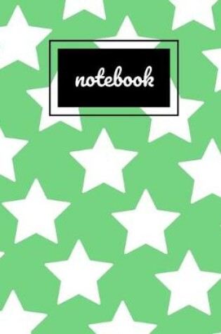 Cover of Green & white star print notebook