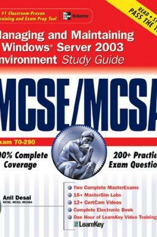 Cover of MCSE/MCSA Managing and Maintaining a Windows Server 2003 Environment Study Guide (Exam 70-290)