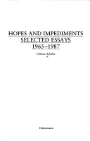 Book cover for Hopes and Impediments: Essays