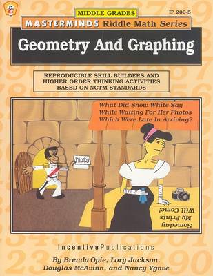 Book cover for Masterminds Riddle Math for Middle Grades: Geometry and Graphing