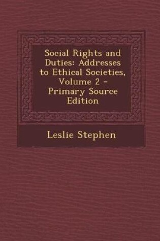 Cover of Social Rights and Duties