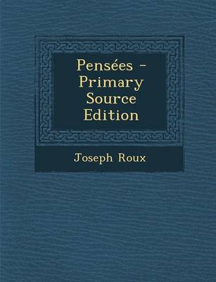 Book cover for Pensees - Primary Source Edition