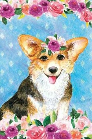 Cover of Bullet Journal Notebook for Dog Lovers Corgi in Flowers 4