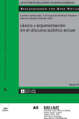 Cover of Lexico Y Argumentacion En El Discurso Publico Actual