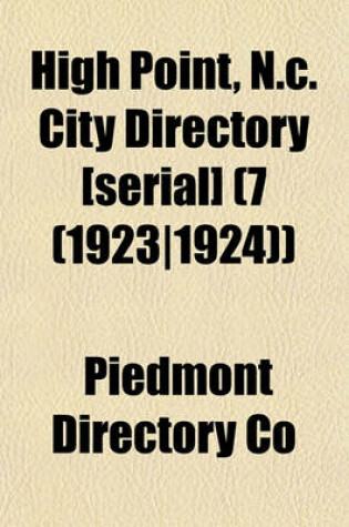 Cover of High Point, N.C. City Directory [Serial] (7 (1923-1924))