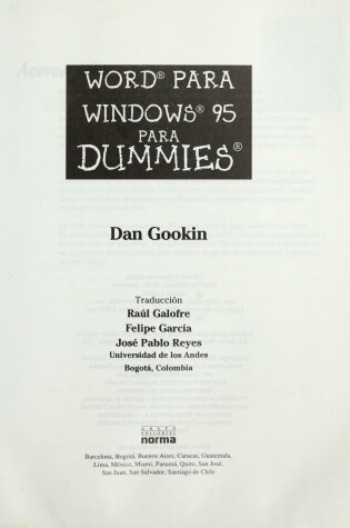 Cover of Word Para Windows 95 Para Dummies