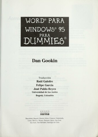 Book cover for Word Para Windows 95 Para Dummies