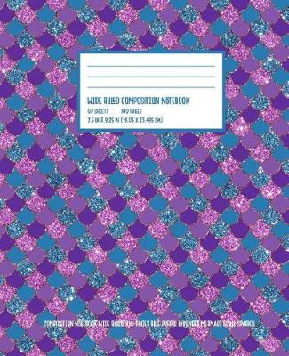 Book cover for Mermaid Scale Blue Purple Lavender Composition Notebook