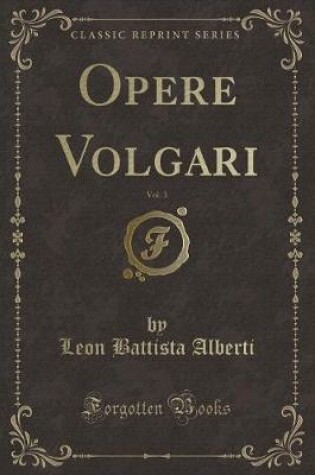 Cover of Opere Volgari, Vol. 3 (Classic Reprint)