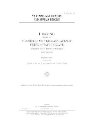 Cover of VA claims adjudication and appeals process