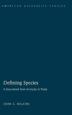 Book cover for Defining Species