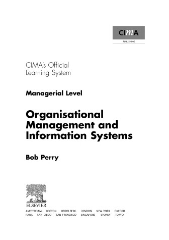 Book cover for Cima Learning System 2007 Organisational Managementand Information Systems