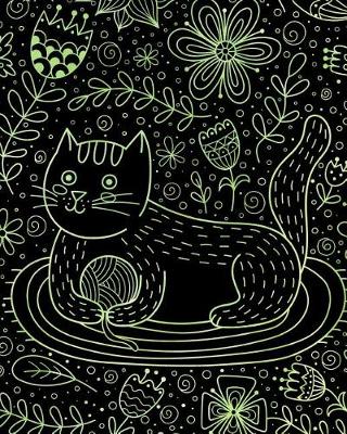 Book cover for Bullet Journal Notebook Cute Cat in Flowers Pattern 6