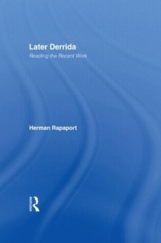 Cover of Later Derrida