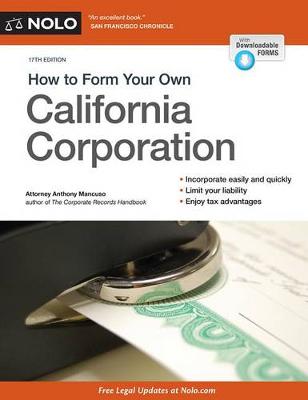 Book cover for How to Form Your Own California Corporation