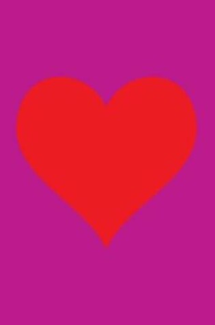 Cover of Blank Notebook - 100 Pages - Red Heart on Mauve