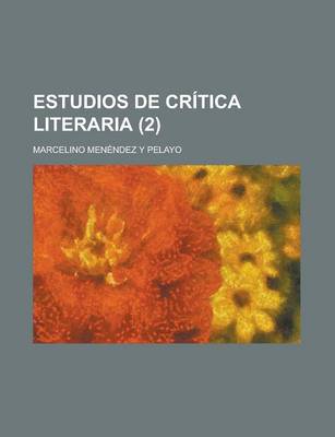 Book cover for Estudios de Critica Literaria (2)