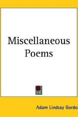 Cover of Miscellaneous Poems