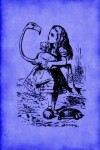 Book cover for Alice in Wonderland Vintage Bullet Dot Grid Journal - Alice and The Flamingo (Blue)