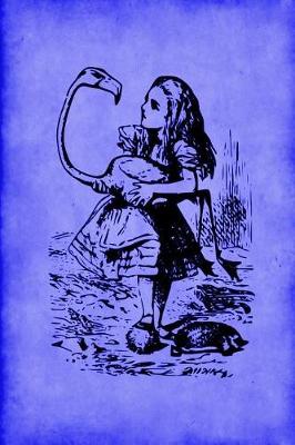 Cover of Alice in Wonderland Vintage Bullet Dot Grid Journal - Alice and The Flamingo (Blue)
