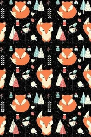 Cover of My Big Fat Journal Notebook Fox In Winter Pattern - Black