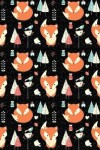 Book cover for My Big Fat Journal Notebook Fox In Winter Pattern - Black