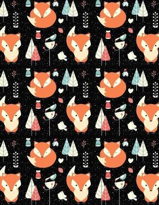 Book cover for My Big Fat Journal Notebook Fox In Winter Pattern - Black