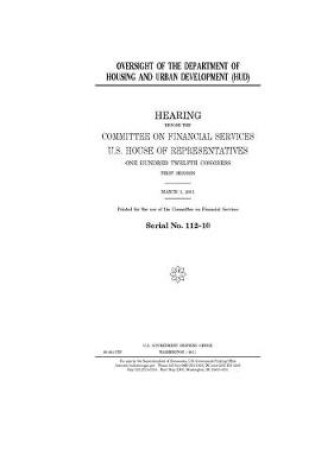Cover of Oversight of the Department of Housing and Urban Development (HUD)