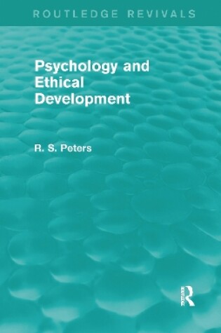 Cover of Psychology and Ethical Development (REV) RPD