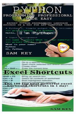 Book cover for Python Programming Professional Made Easy & Excel Shortcuts