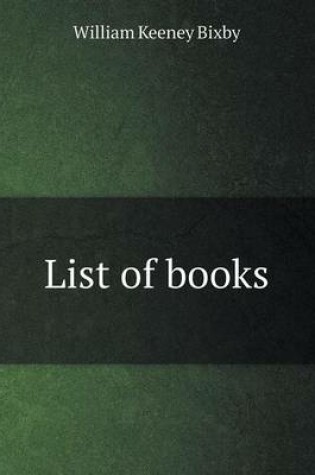 Cover of List of Books