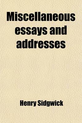 Book cover for Miscellaneous Essays and Addresses