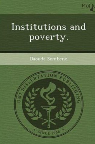 Cover of Institutions and Poverty