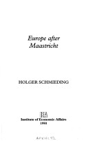 Book cover for Europe After Maastricht