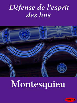 Cover of Defense de L'Esprit Des Lois