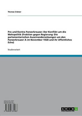 Book cover for Pro Und Kontra Panzerkreuzer