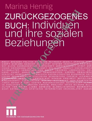 Cover of Individuen und ihre sozialen Beziehungen