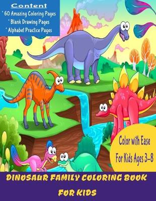 Book cover for Dinosaur Family Coloring Book for Kids