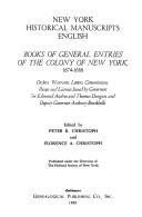 Book cover for New York Historical Manuscripts