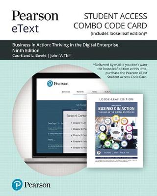 Book cover for Pearson Etext for Business in Action -- Combo Access Card