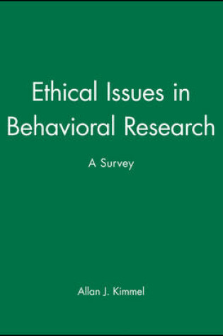 Cover of Ethical Issues in Behavioral Research