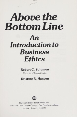 Cover of Above the Bottom Line