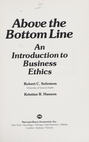 Book cover for Above the Bottom Line