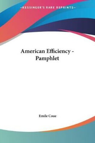 Cover of American Efficiency - Pamphlet