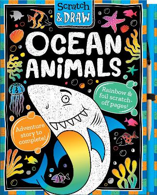 Book cover for Scratch & Draw Ocean Animals - Scratch Art Activity Book