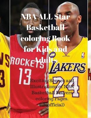 Book cover for NBA All Star Basketball Coloring Book for Kids and Adults