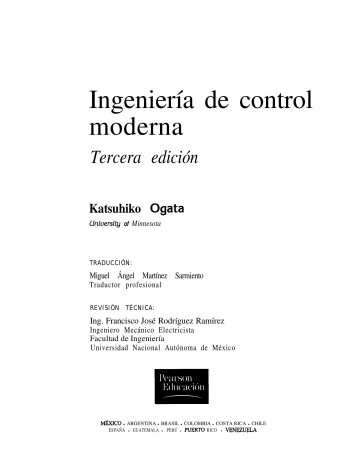 Book cover for Ingenieria De Control Moderna (Hispan)