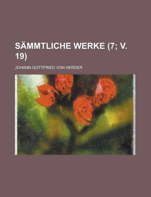 Book cover for Sammtliche Werke (7; V. 19)